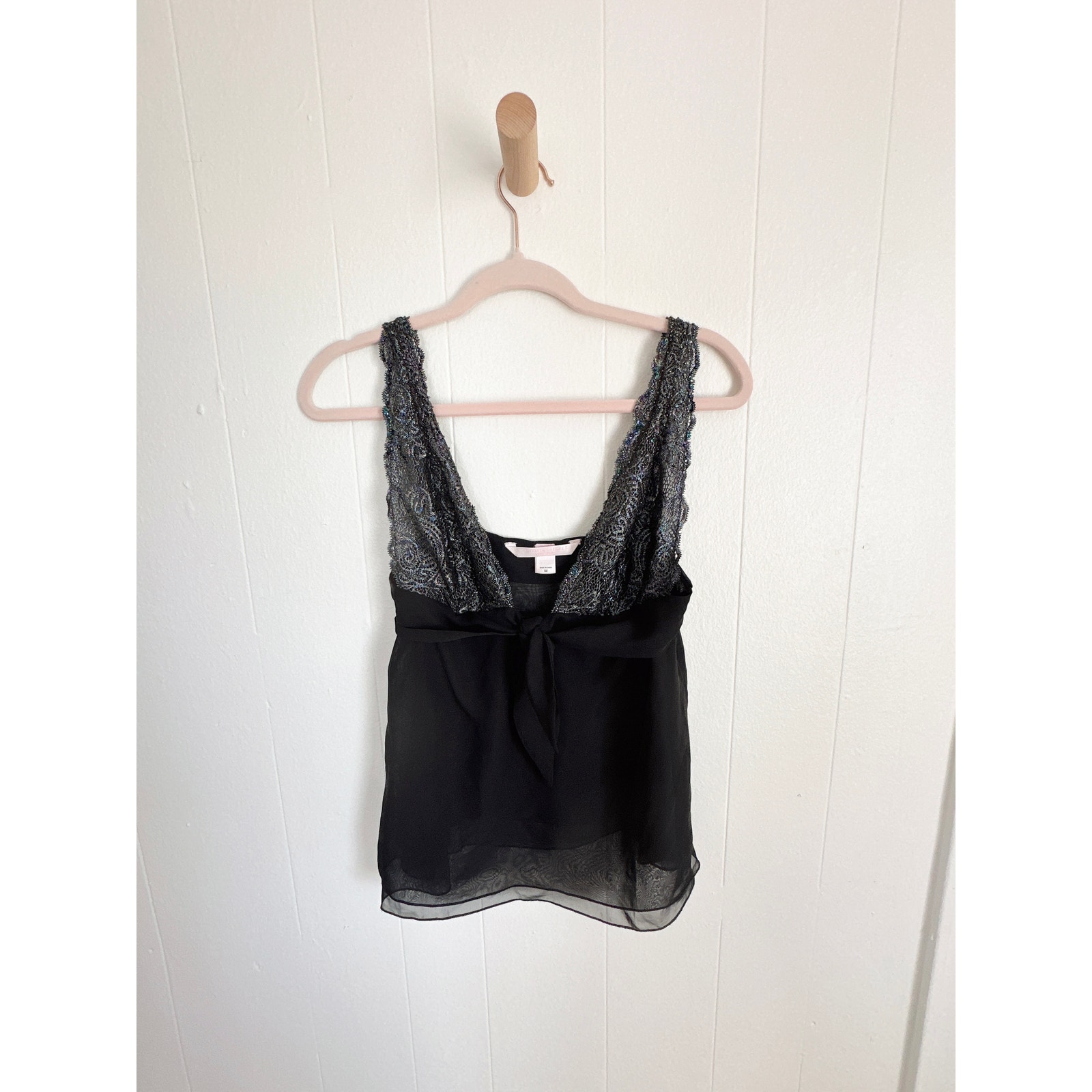 Vtg Y2k Victoria’s Secret Very Sexy Floral Babydoll Top Sheer Chiffon M Button